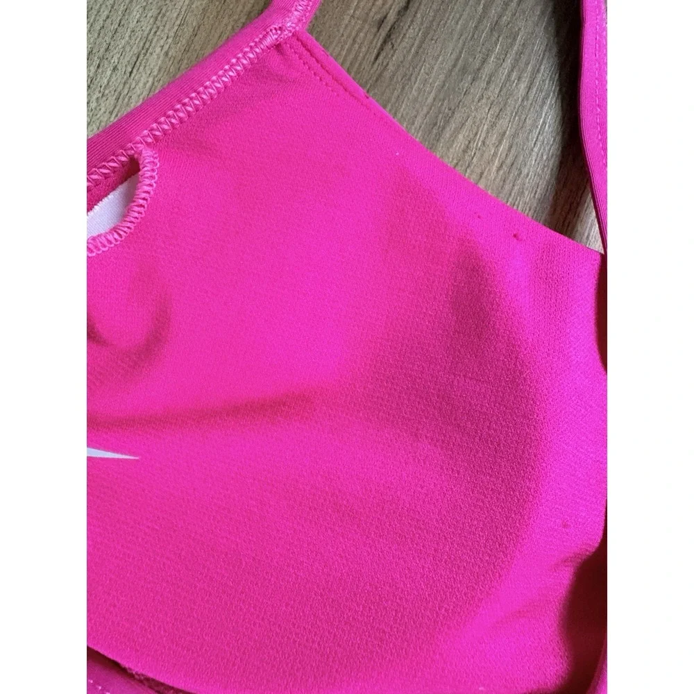 Nike Tank Top Hot Pink Women's Large Built In Bra Padded Mesh Racerback